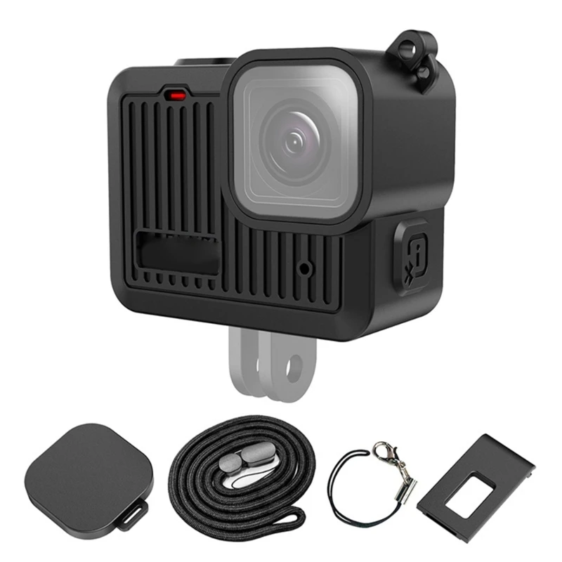 Housse silicone pour GoPro HERO 4K, protection anti-rayure et anti-poussière, texture souple et coloris noir