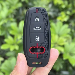Silicone Smart Key Cover - Premium Auto Styling Protection Shell Accessory (Black)