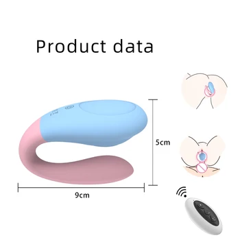 Wireless Vibrator Adult Toys For Couples USB Rechargeable Dildo G Spot U Silicone Stimulator Double Vibrators Sex Toy For Woman 6