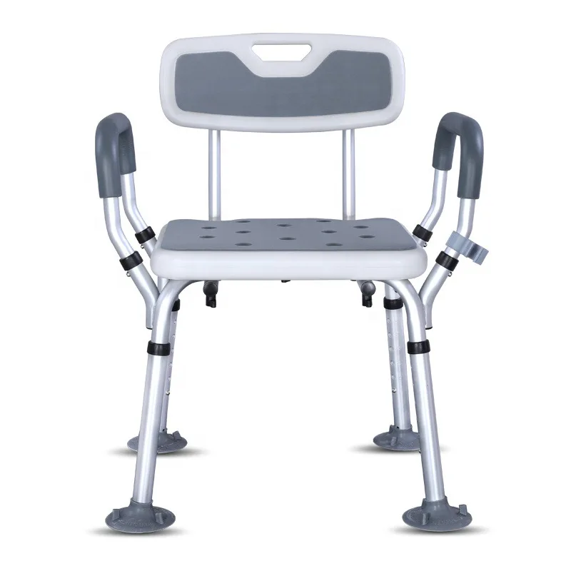 Elderly shower bench with armrests and backrests aluminum alloy shower chair 6