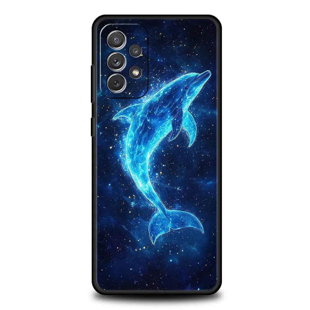 Ocean Dolphin Design Phone Case – Artistic Blue Sea Background Cover