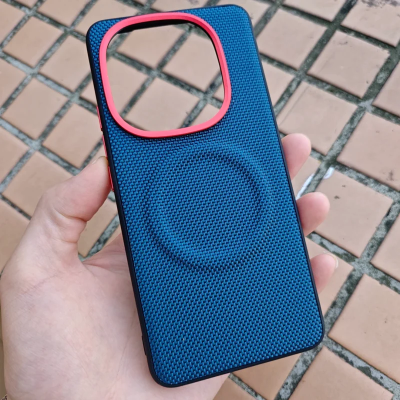 Magnetic Shockproof Matte Skin Phone Case - Soft Hybrid TPU, Nylon, and Metal - Anti-Fingerprint Protection