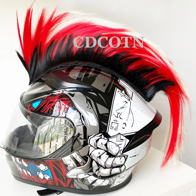 Car Motorcycle Helmet Decorations Hair Punk Colorful