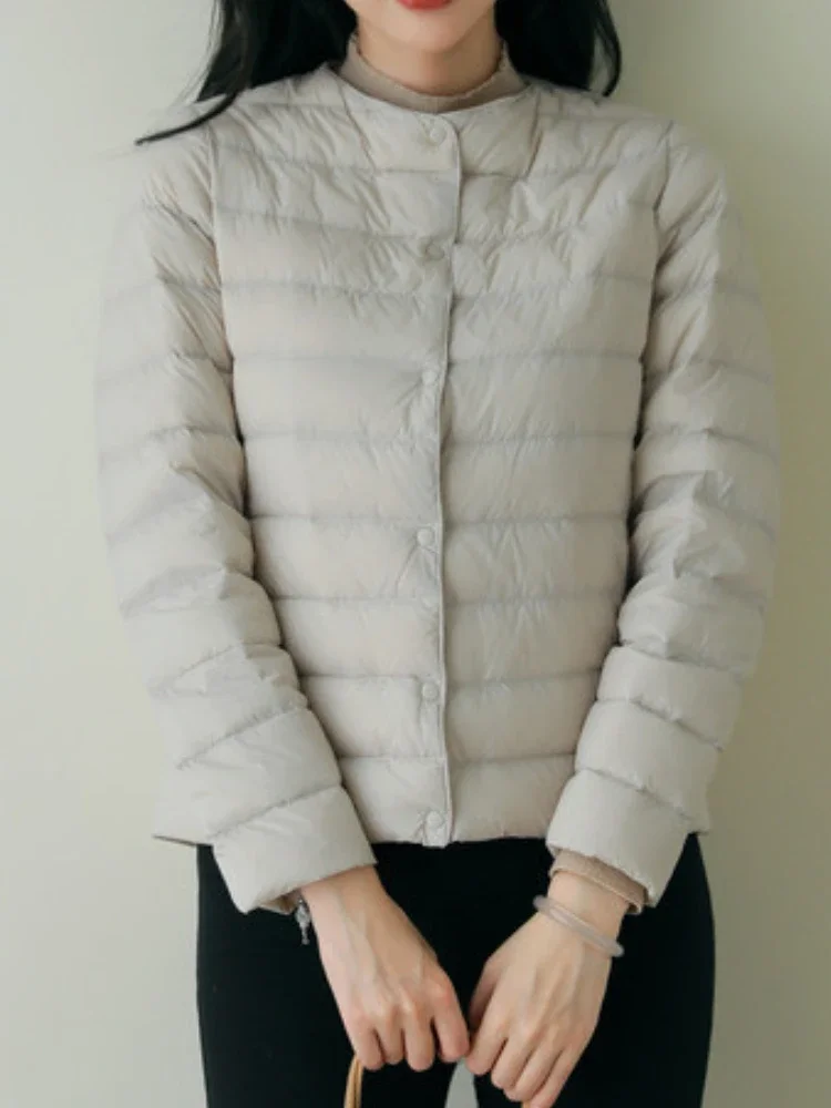 

Women's Jackets New in Solid Color Autumn Winter Fashion Coats Korean Version Round Neck Commuting Parkas Women's Clothing
