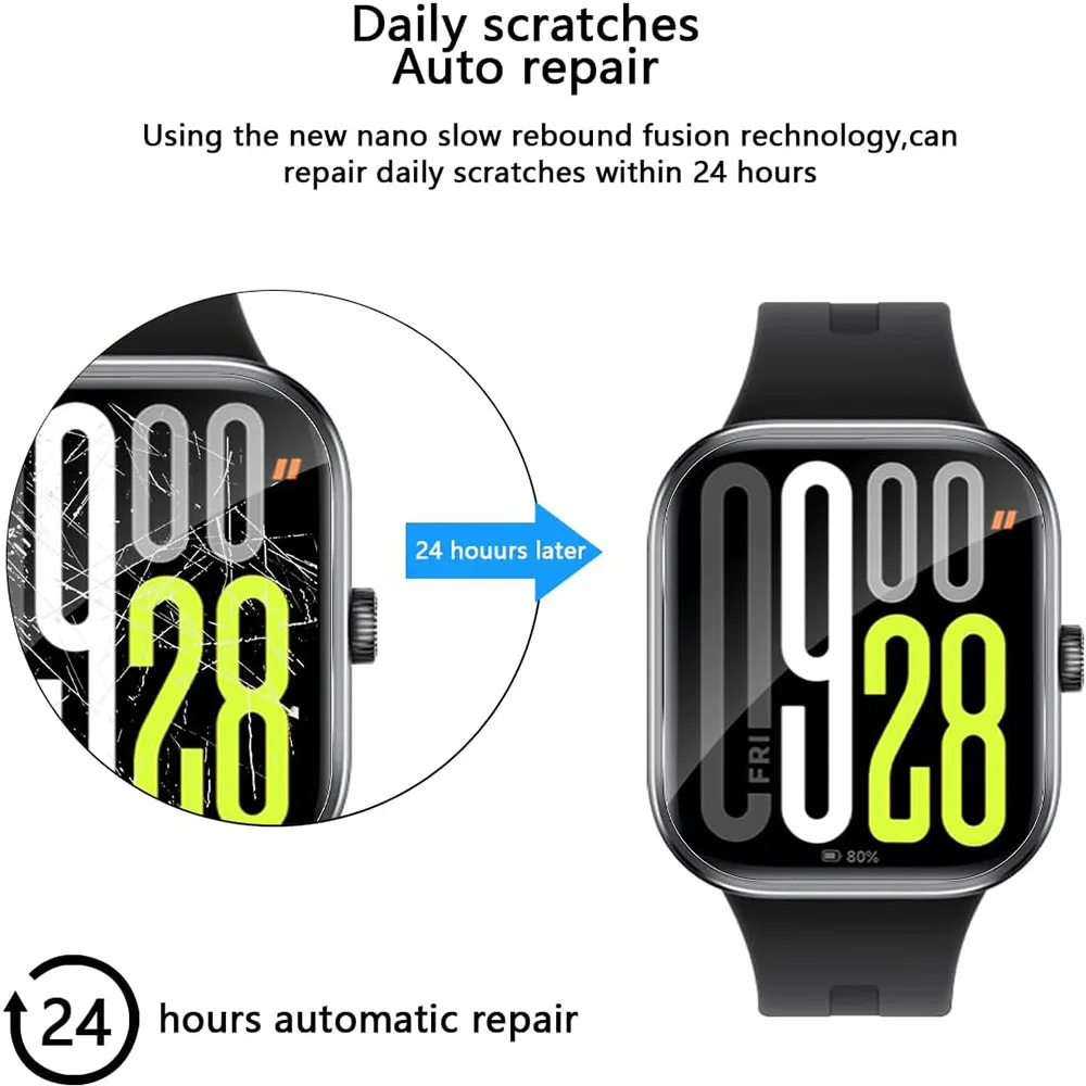 Soft Hydrogel Full Coverage Clear Smartwatch Screen Protector Guard (1-5 Pack)