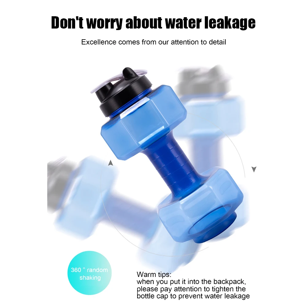 2600/500ML Multipurpose Gym Exercise Dumbbell Kettle Outdoor Fitness Cycling Camping Cold Water Bottle Cup Dumbbell Shaped Kettle for sports water bottle,portable water bottle