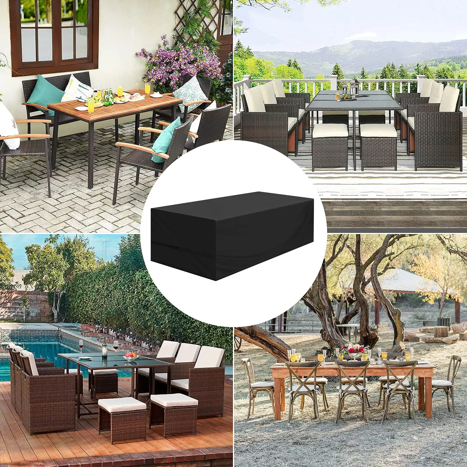 Patio Table Chair Cover Heavy Duty 600D UV Resistant Waterproof Snow Protection for Outdoor Furniture Rectangular Dining Table chair cover,patio furniture cover