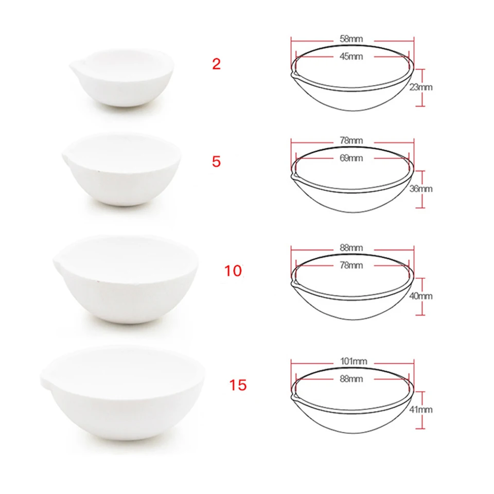 Crogioli Per Fusione Metalli - Set 7 Pezzi In Quarzo | Per Oro, Argento, Gioielli