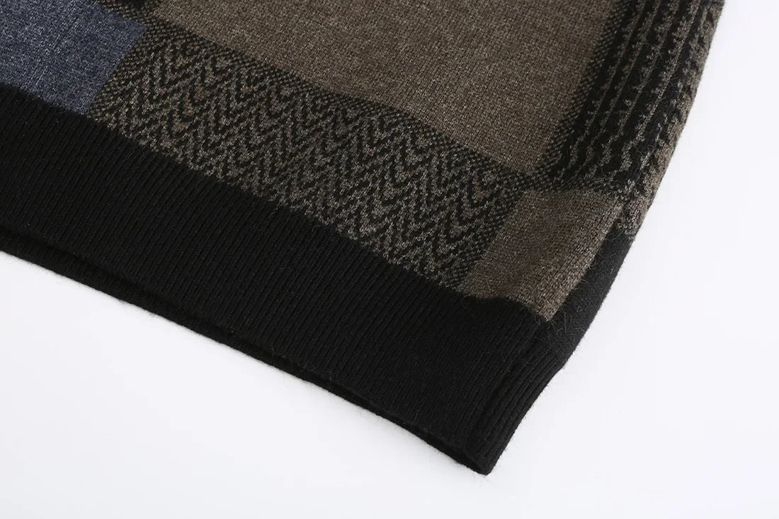 Men's Long Cardigan Thickened Sweater Autumn Stand Collar Knit Sweater Coat