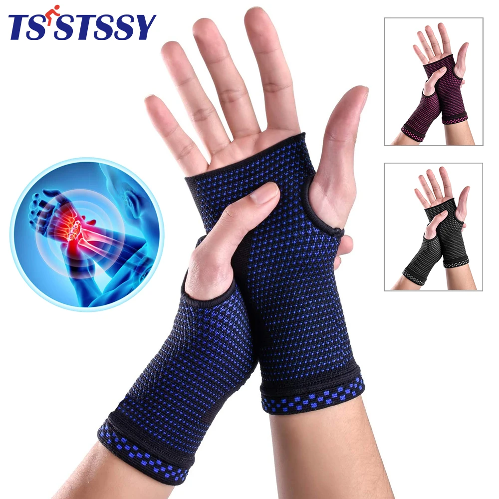 1pair Sport Wrist Support Sleeves Elastic Wrist Compression Brace