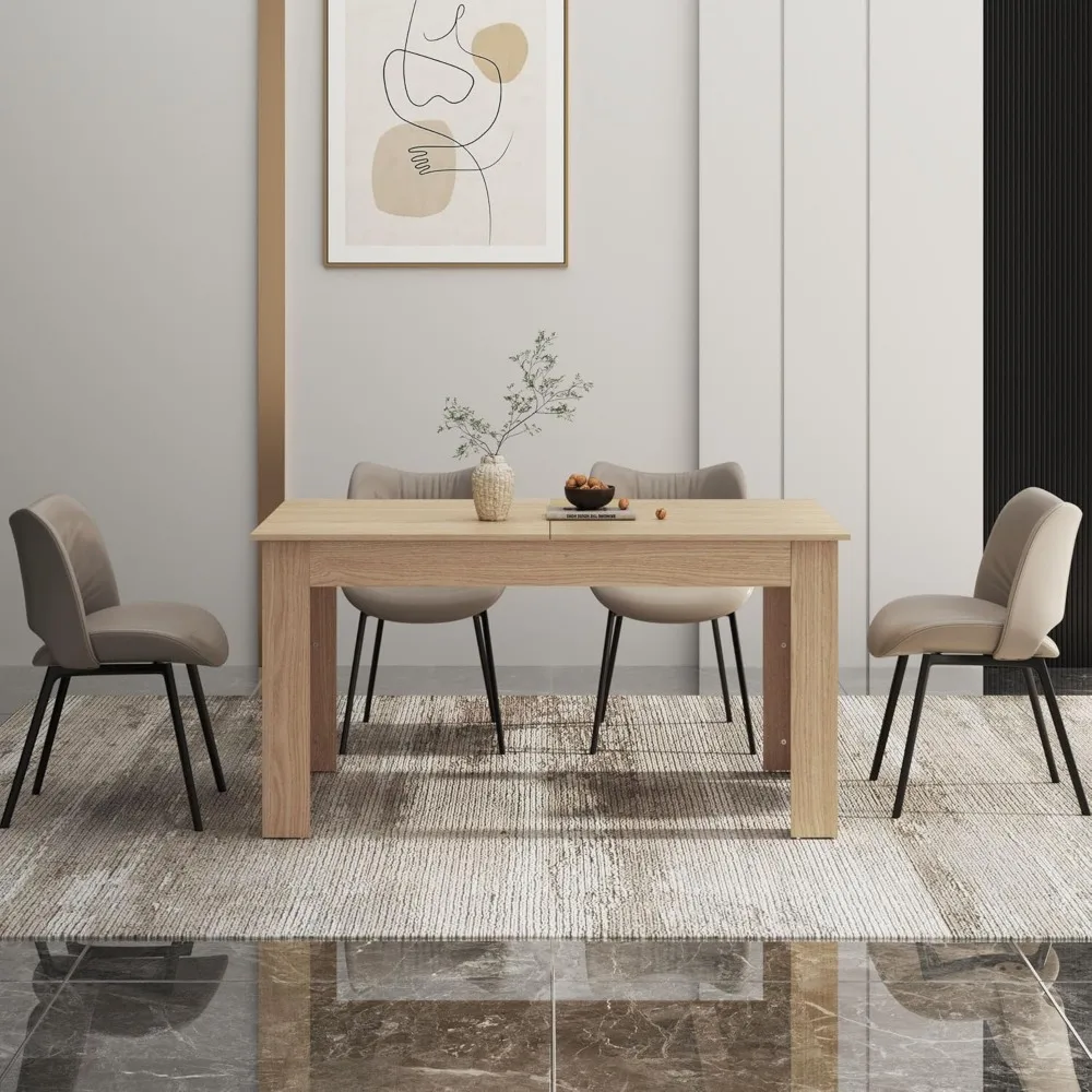 Extendable Dining Table  Wooden Dining Room Table, Modern Extendable Table for Gatherings, Meeting for Small Kitchens 4