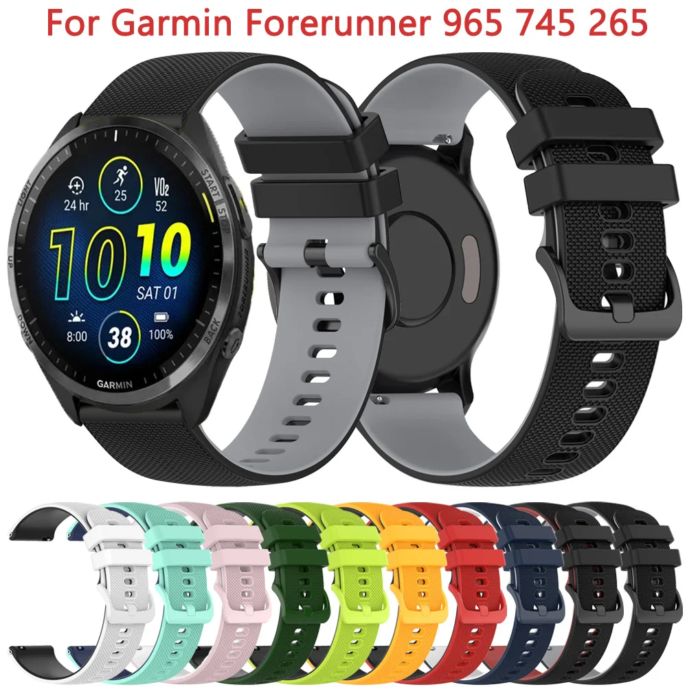 

Ремешок силиконовый для смарт-часов Garmin Forerunner 965 745 265 255, 22 мм