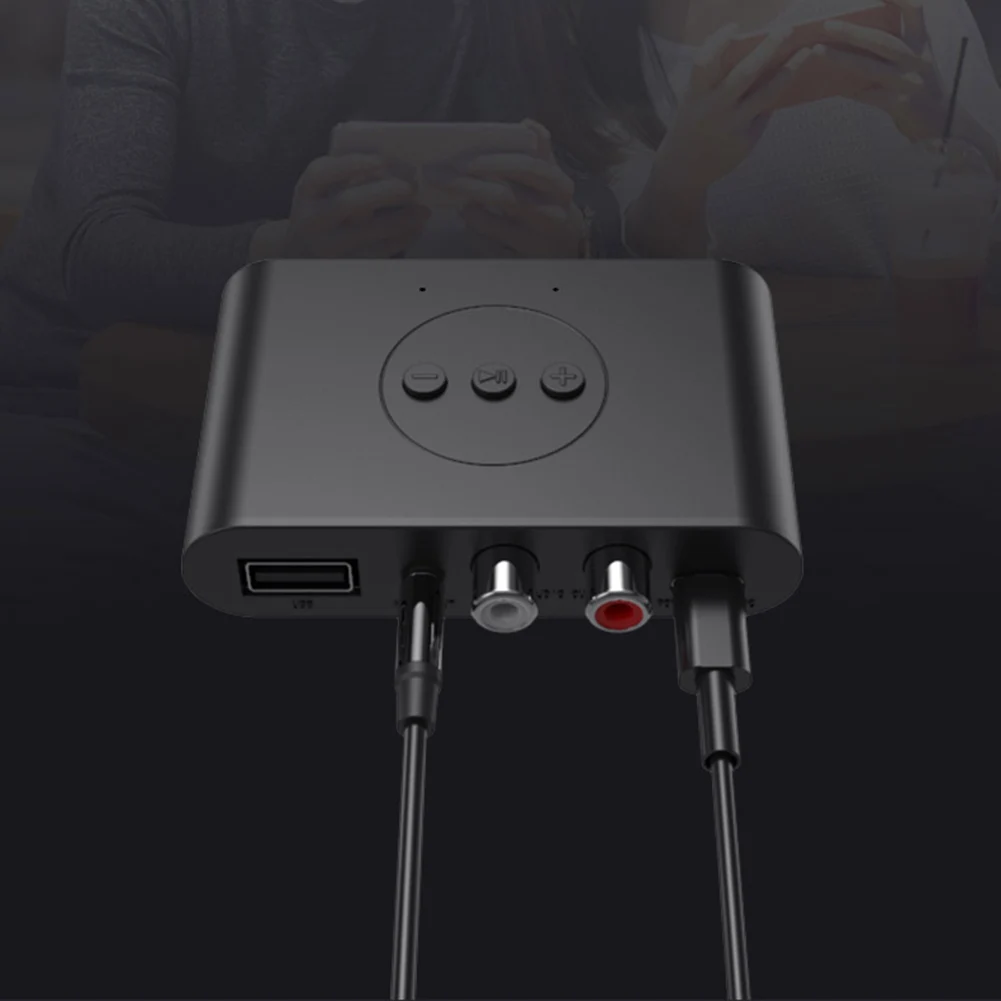 USB 스테레오 음악 무선 어댑터 지원 USB 플래시 드라이브 재생 NFC 블루투스 호환5.2 자동차용 자동차 스피커 앰프