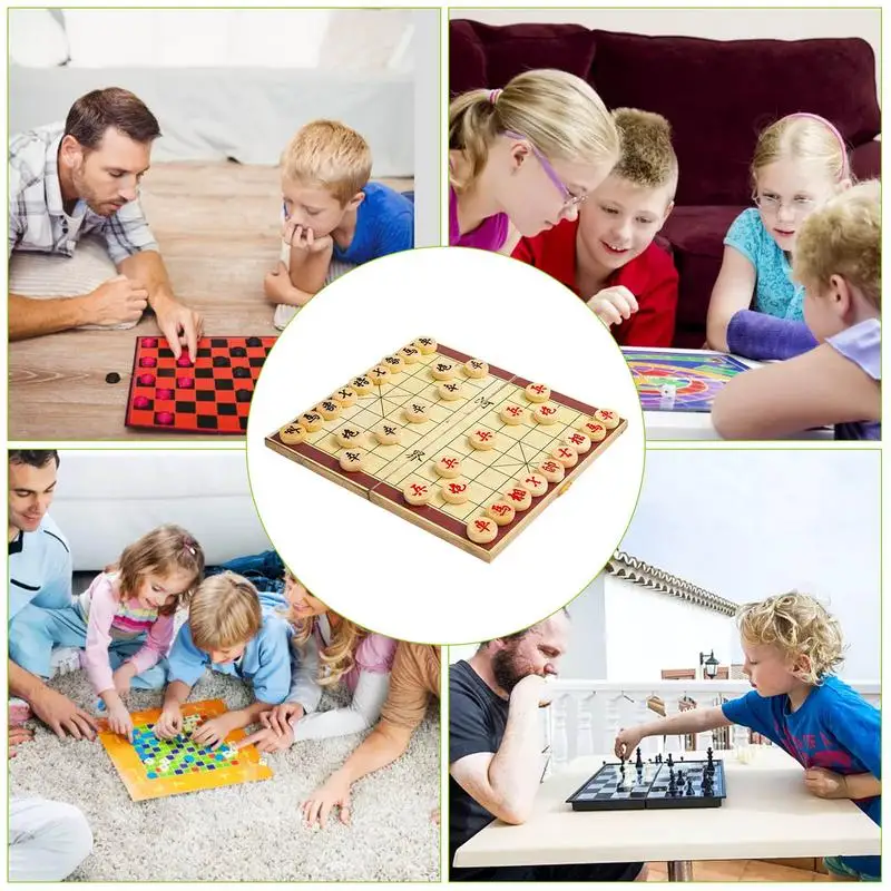 Board game Board game toy Chinese Chess Board Game Foldable Wooden 2 Player Board Games For Adults Chinese Chess Xiangqi Travel Game Set With Wooden