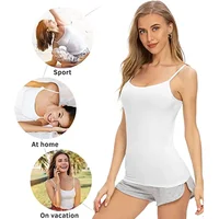 1/2 pièces été Sexy Camisoles pour femmes haut court chemise sans manches Sexy mince dame Bralette rembourré hauts sangle maigre gilet Camisole 4