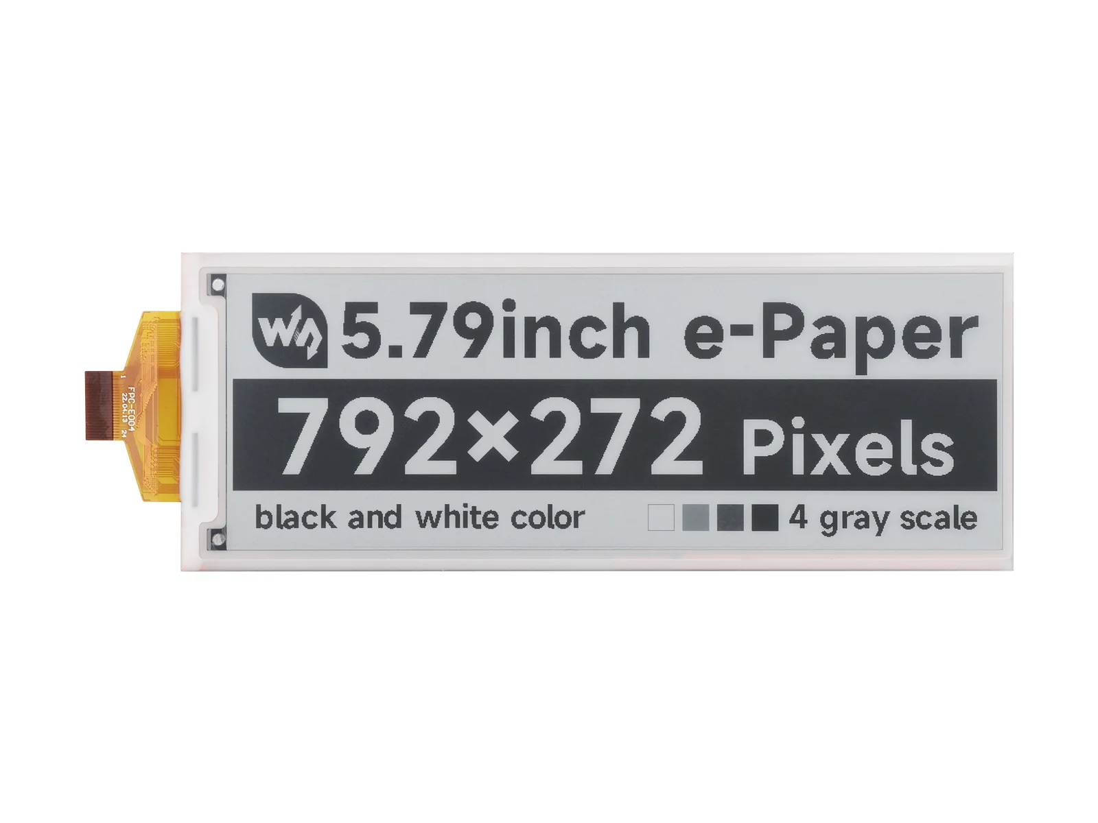 

5.79inch e-Paper,Raw Display, E-Ink Display, 792x272, Black/White, SPI Communication,Paper-Like Effect Without Electricity