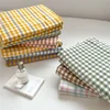 100% Pure Cotton Bedsheet 1pc Flat Sheets Nordic Grid Pattern Bed Sheet Soft Comfort Home Textile Without Pillowcase Multi-Size 6
