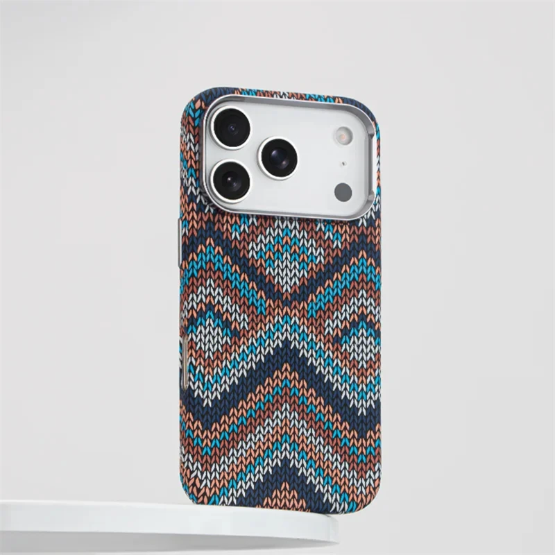 Sleek Carbon Fiber Texture Phone Case with Magsafe & Alloy Lens Cover
