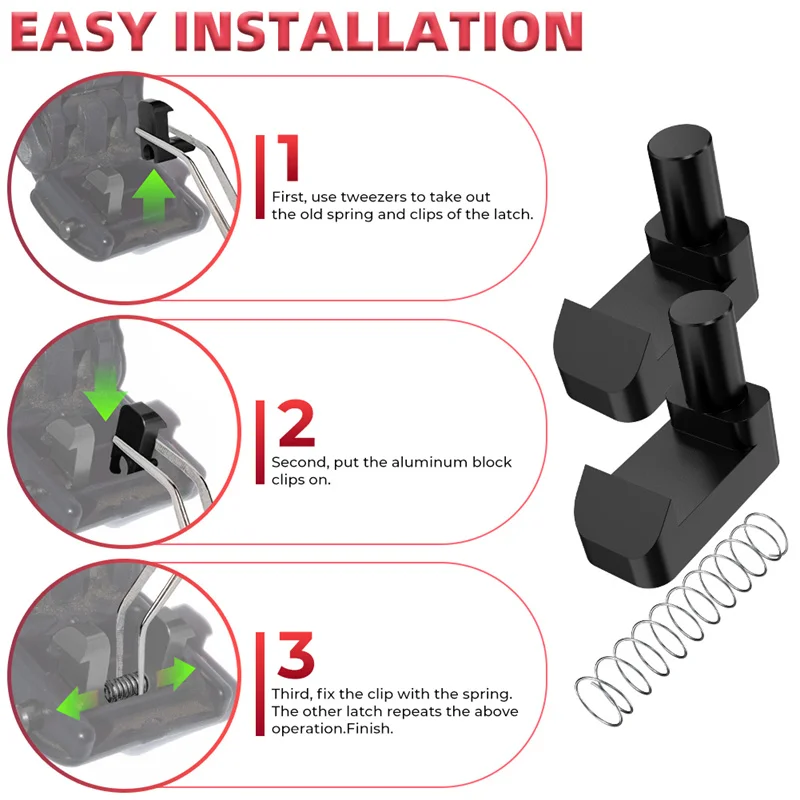 Sunroof Slider Repair Clips Aluminum Soft Top Roof Latch Clips with Springs for Geo Tracker Suzuki Sidekick Suzuki Vitara Jimny Pontiac Sunrunner