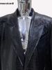Mauroicardi Spring Autumn Maxi Black Crocodile Print Pu Leather Trench Coat Men Single Breasted Luxury Designer European Fashion 5
