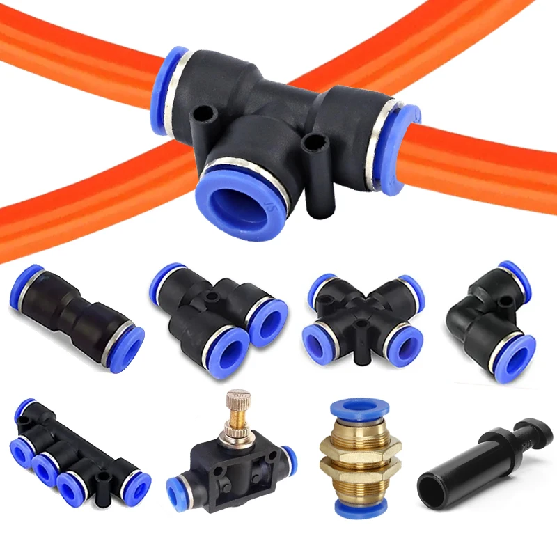5PCS PNEUMATIC Quick Connector Air Tube ตัวเชื่อมต่อพลาสติก PU PY 4 มม.6 มม.8 มม.10 มม.12 มม.ข้อต่อท่อ 1