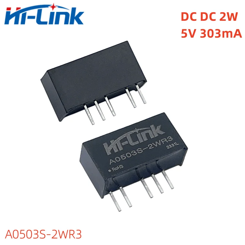 Hi-Link-módulo de fuente de alimentación DC, 1W, 5V, A0505S-1WR3, A0503S-1WR3, A0509S-1WR3, A0512S-1WR3, salida única, CE