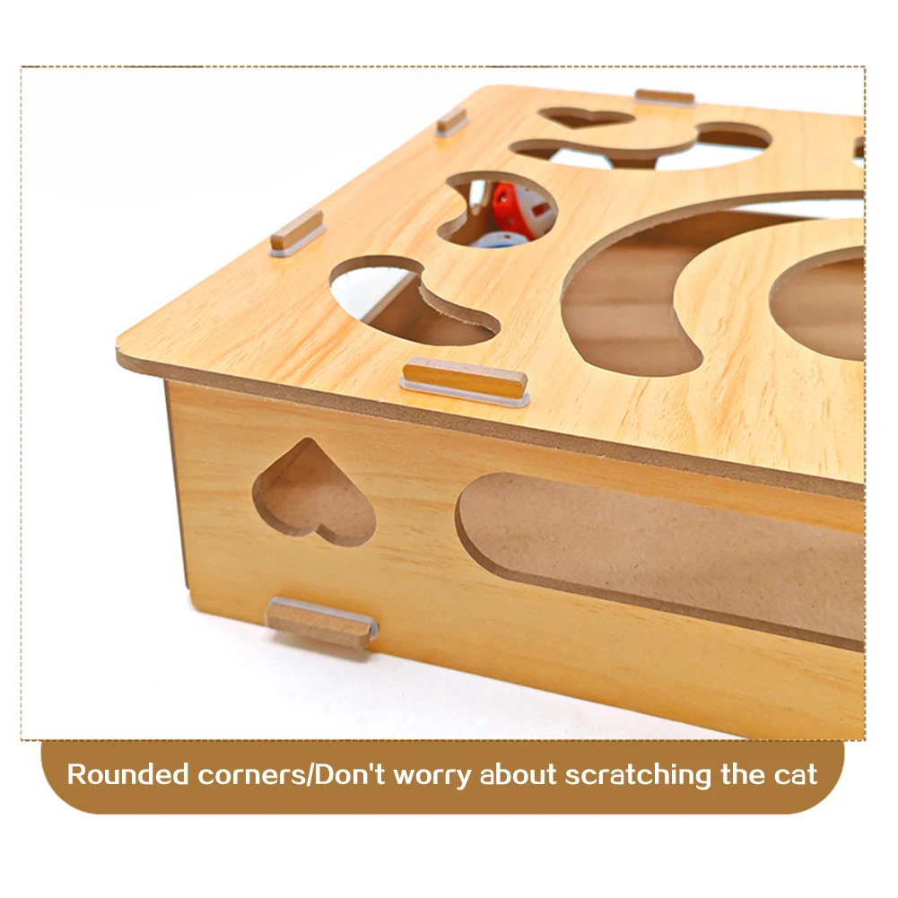 Cat Nail File Enrichment Box With Ball Pet Nail Scratch Board With Treats Box for Indoor Cats Self-Entertaining Cats Toy