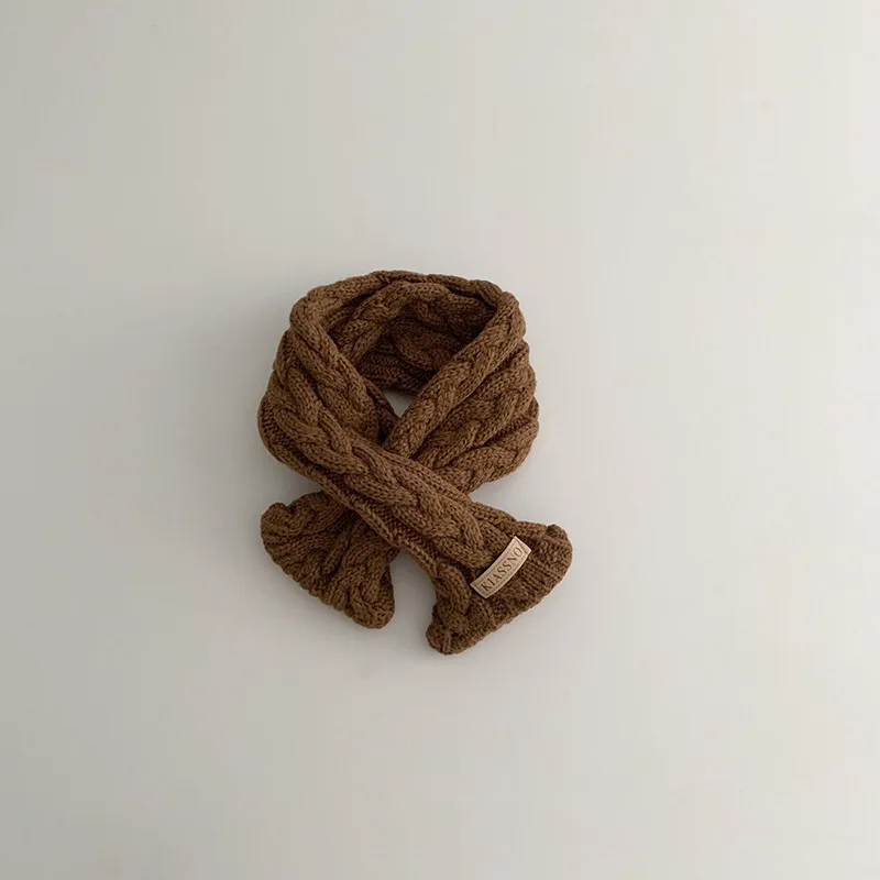 Korean Children's Neck Protection Autumn Ins Twist Knitted Baby Boys Girls Cross Scarf Winter Warm Windproof Scarf