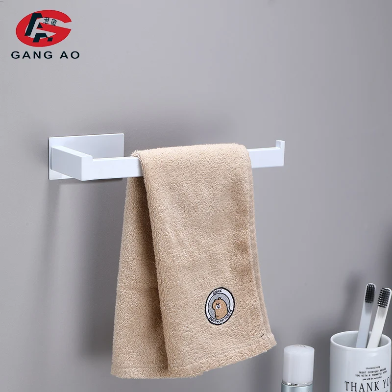 No Drilling White Bathroom Accessories Sets Toilet Tissue Roll Paper Holder Towel Rack Bar Rail Ring Robe Clothes Hook Hardware