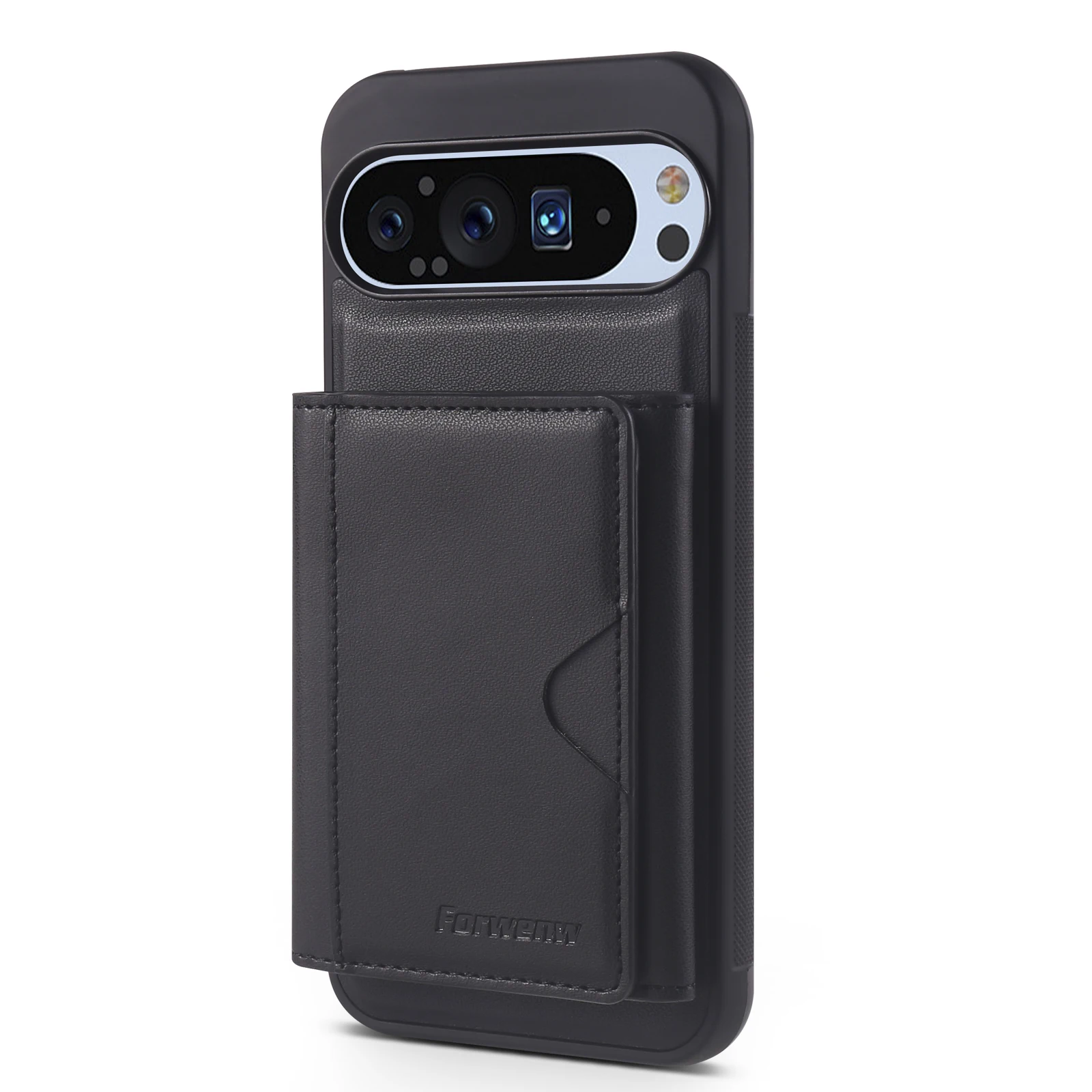 Magnetic Detachable Leather Case with Anti-Theft Magsafe Card Wallet