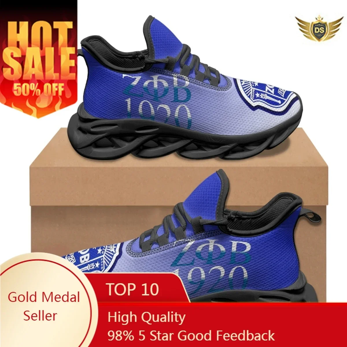 Zeta Phi Beta Breathable Mesh Lace Up Sneakers Student Summer Non-Slip Flat Running Shoes Lightweight Vulcanized Shoes Footwear