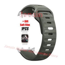Premium Silicone Sport Band with Screen Protector - Replaceable Bracelet Accessories for Huawei Watch D2 (Gray Green)