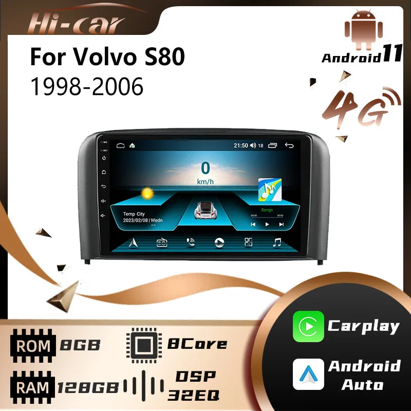 

2 Din Android Car Radio for Volvo S80 1998-2006 Car Stereo Multimedia Video Player Navigation GPS Auto Audio Head Unit Autoradio