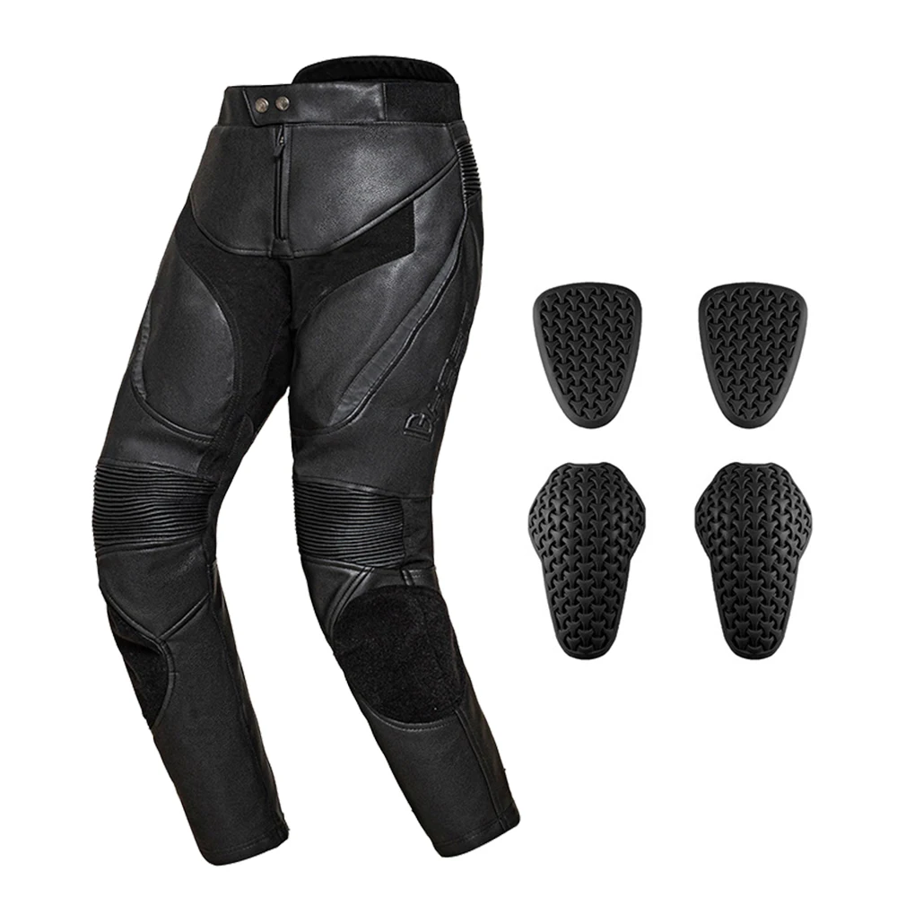 Motorcycle Pants PU Leather Motocross Pants Men CE Protector