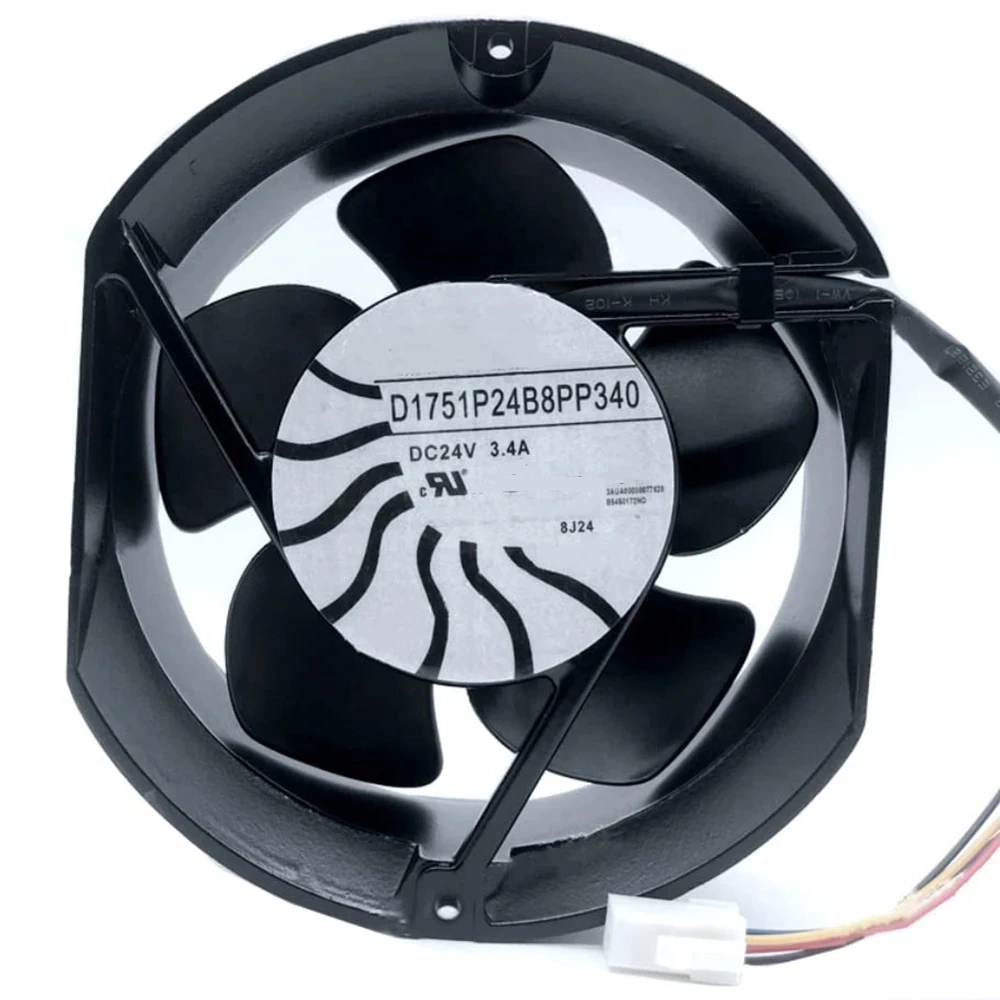 

Вентилятор охлаждения D1751P24B8PP340 DC 24V 3.4A 29W 172x172x51mm 4-проводной, для ABB880 ABB580