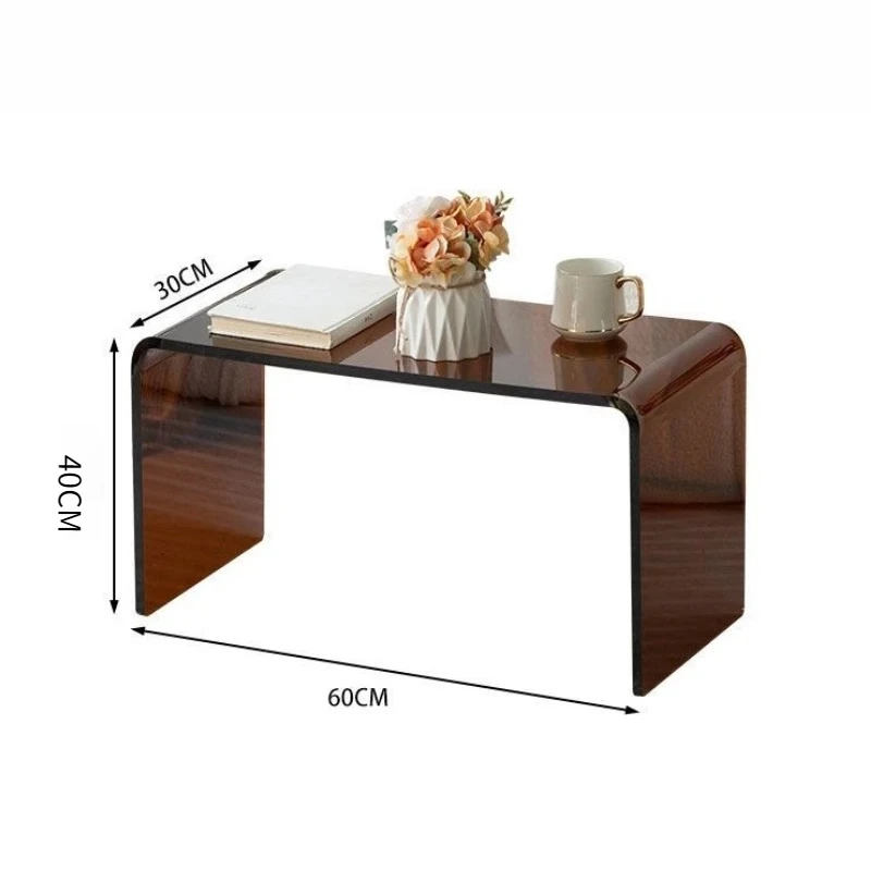 Tavolino da caffè in acrilico Soggiorno Comodino rettangolare per la casa Scrivanie per camera moderne Mobili da soggiorno di design a forma di U - immagine 6