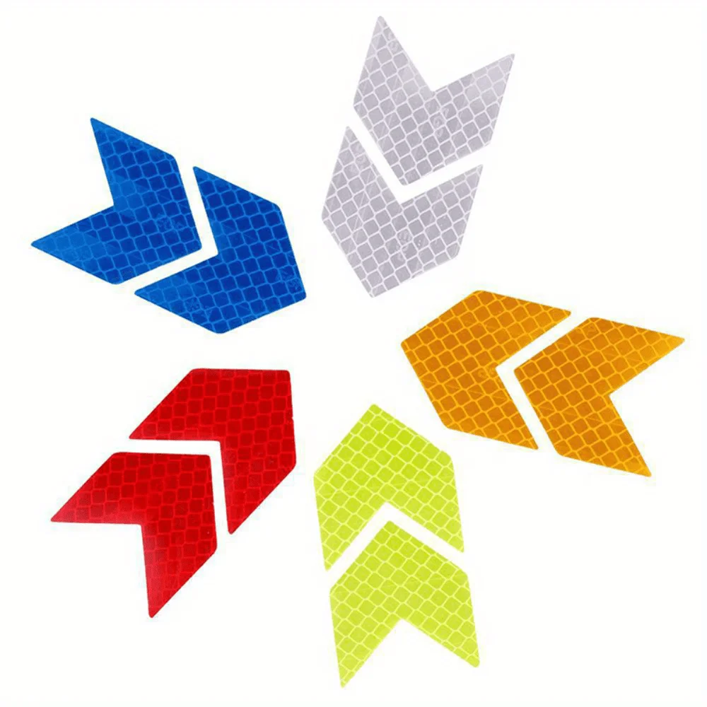 12 Pcs Reflective Arrow Sign Tape for Car Bumper Trunk Reflector Motorcycle