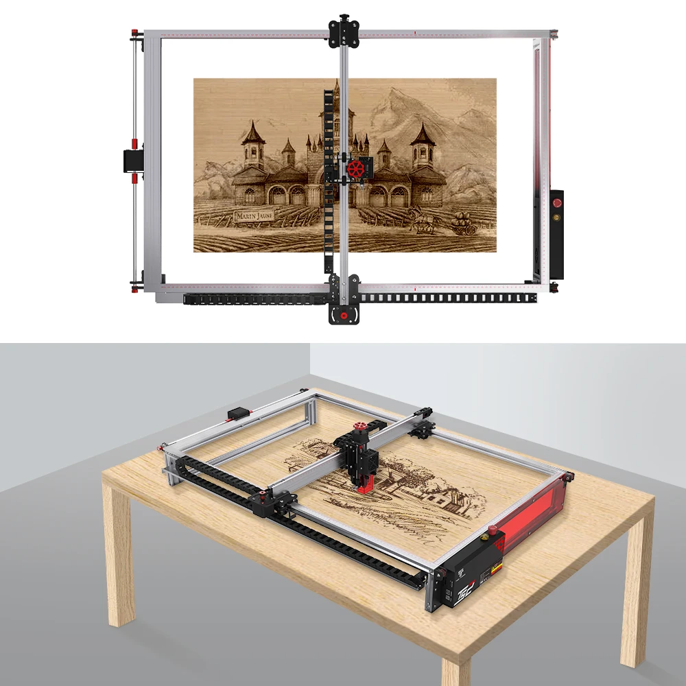 Twotrees tamanho da gravura 780x450mm extensão kit máquina de gravura a laser kit atualização diy kit extensão quadro alumínio para ts2