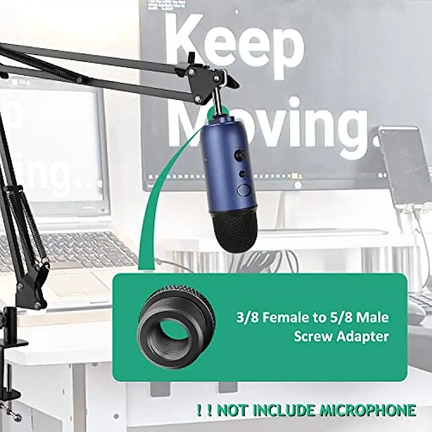 4 pcs Mic Screw Adapter 3/8 Female to 5/8 Male Metal Screw Thread Adapter for Blue Yeti X Snowball Mic Boom Arm Stand
