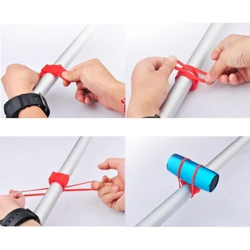 5Pcs Practical Silicon Strap Mountain Road Bike Torch Phone Bands Elastic Bandage Bicycle Light Mount Holder Bike Accessories