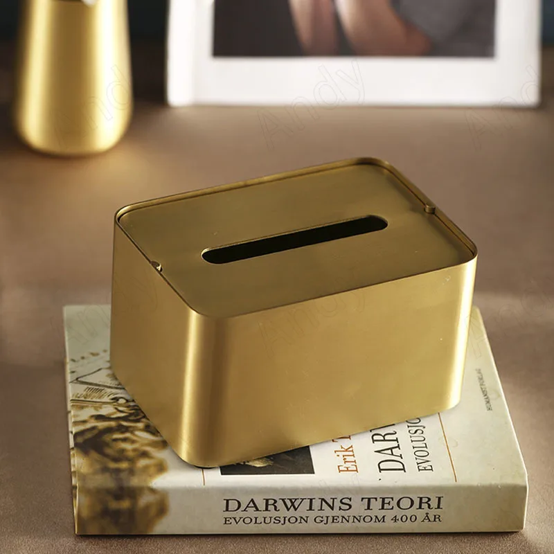 Modern Brass Tissue Box