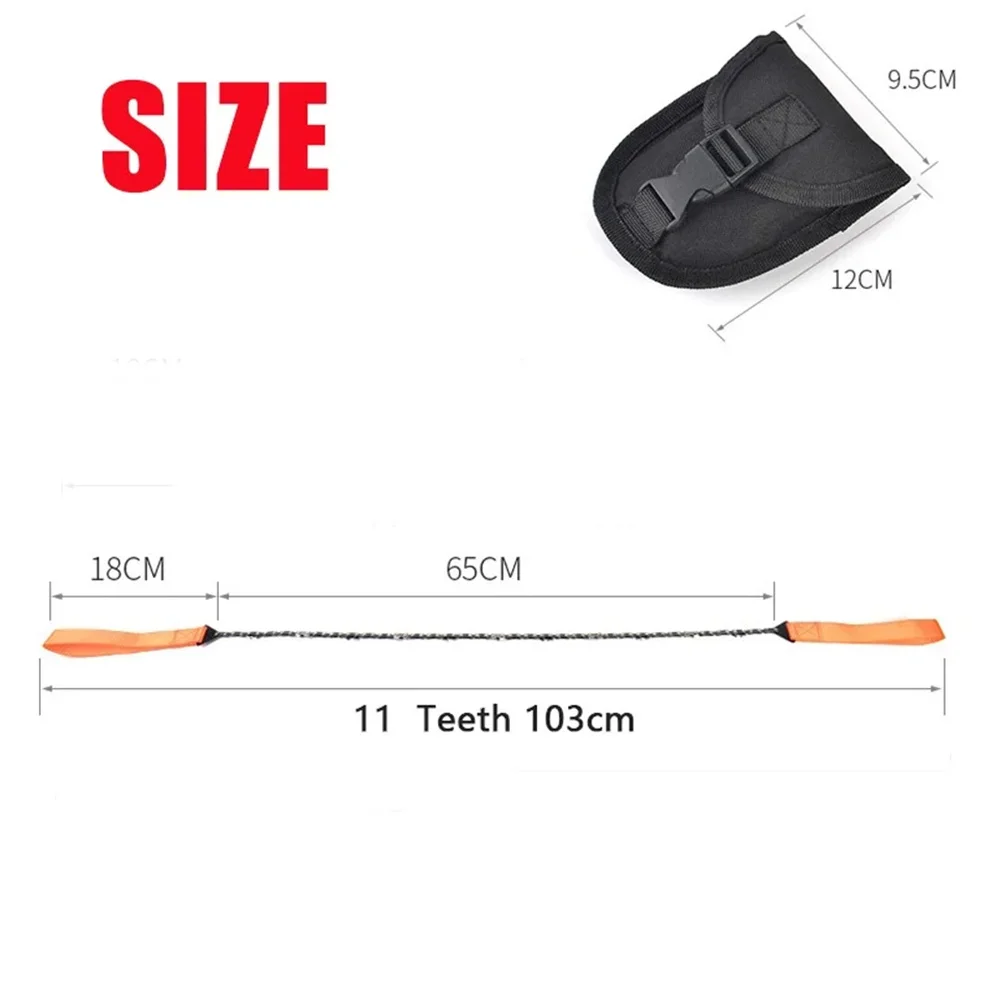 11 Teeth Outdoor Portable Hand-drawn Wire Saw Field Mountaineering Life-saving Chain Saw Multi-function Tool Pocket Chain Multi Purpose Saw Hand Saw Handheld Saw