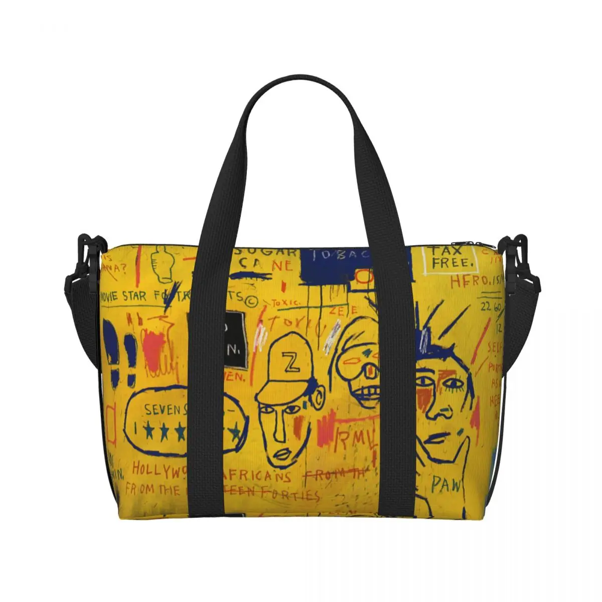 Hollywoods Africans Groceries Tote Shopping Bag Women Big Capacity Jean Michel Basquiats Beach Gym Travel Bags