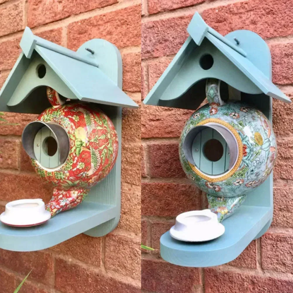 2 Kolibri-Häuser Aus Holz - Wetterfest, Zum Aufhängen Im Garten Oder Auf Dem Balkon