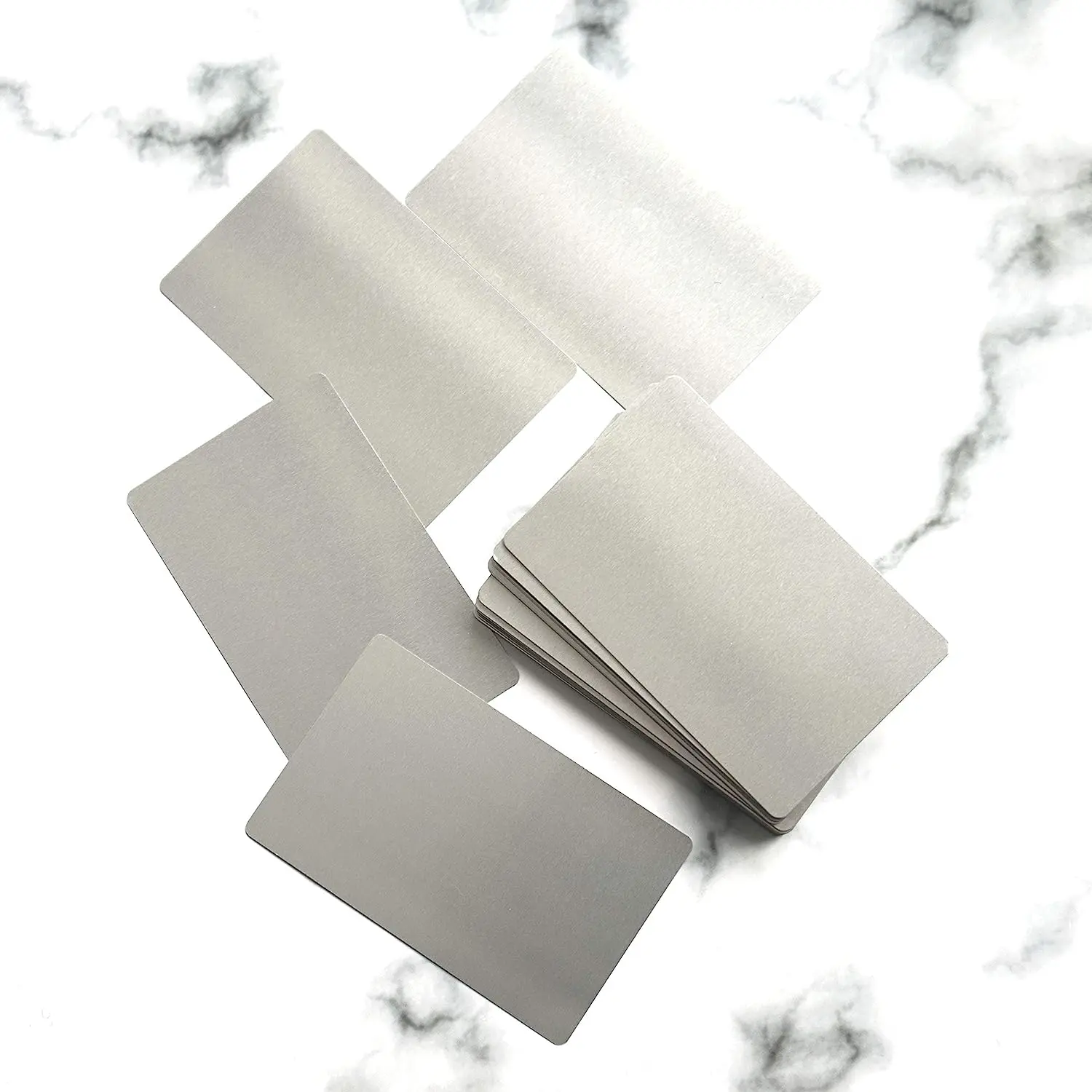 0.4mm Thickness Silver Metal Aluminum Business Cards For Laser Engraving-10/20/50 You Pick