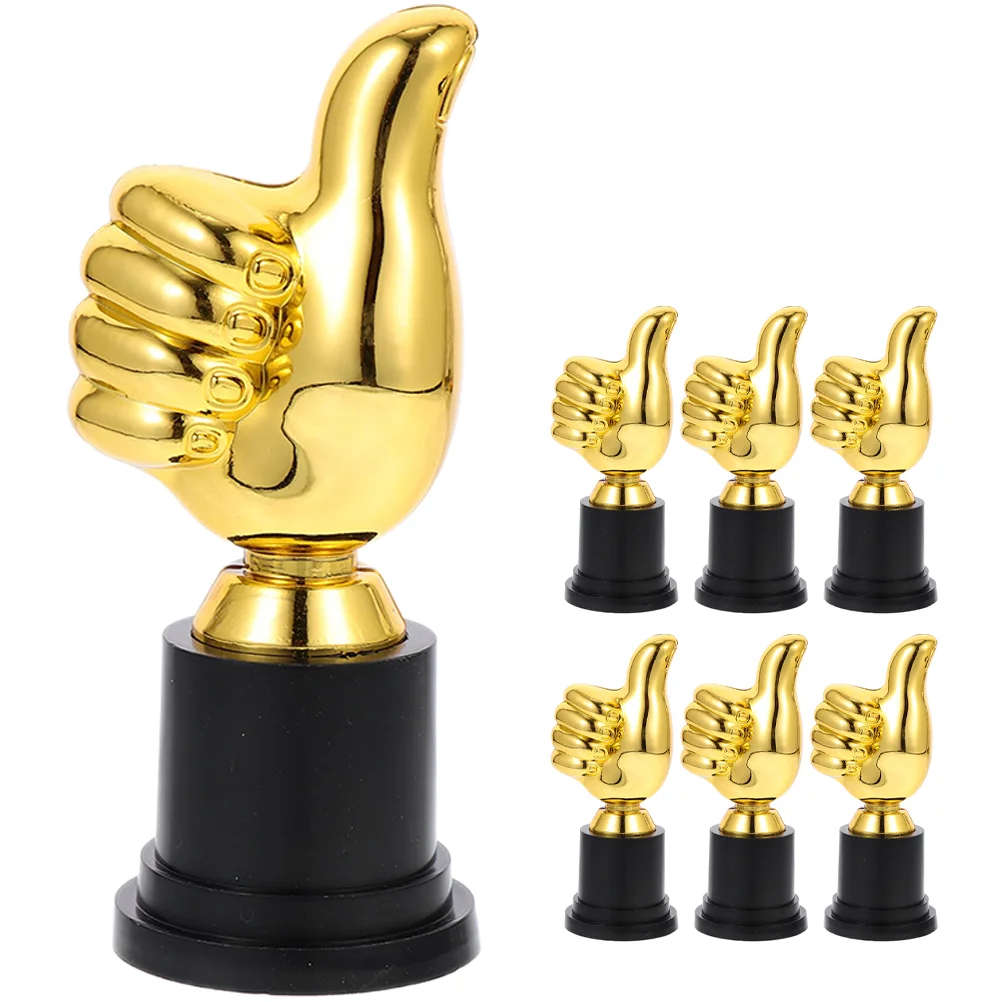 

6 Pcs Kids Awesome Trophy Trophies Decor for Champion Competition Thumb Cup Sports Children Model Exquisite Plastic Award