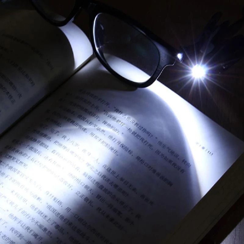 Mini LED Óculos Clip Light, Livro Luzes de Leitura, Eyeglass, Lanterna Flexível Universal, Clip Lamp at Night, Ferramenta de Trabalho Acessório