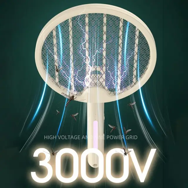 Usb Újratölthető Légy Zapper Swatter Összecsukható Csábító Csapda Szúnyog Gyilkos Lila Könnyű Hibák Ütő 3000 Voltos - Image 5