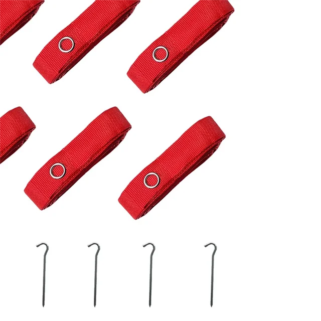 A28F-6Pcs Beach Volleyball Lines Equipment Portable Red Lines Marking Court Marker For Sand Training Beach Outdoor Sports 6