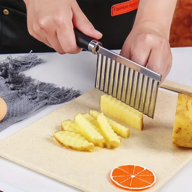 Potato Cutter Stainless Steel Wavy Knife Vegetable Fruit Potato Knife  Chopper French Fry Cutter Potato Slicer Kitchen Gadgets - AliExpress